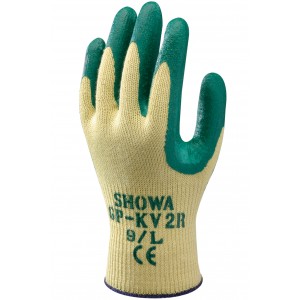 Showa GP-KV2R Nitrile Aramid Grip, nitril coating, geel/groen Maat S 