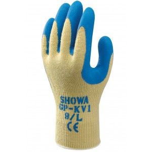 Showa GP-KV1 Aramid Grip, latex coating, geel/blauw Maat 12 