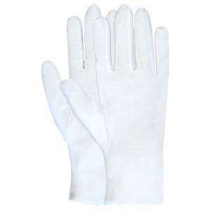 Interlock handschoen van 100% katoen, wit gebleekt Maat 8 