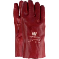 Handschoen PVC rood, lengte 350 mm, Cat. 2 Maten 10 