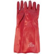 Handschoen PVC rood, lengte 450 mm, Cat. 2 Maten 10 