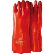 Handschoen PVC rood, lengte 270 mm, Cat. 3 Maten 10 