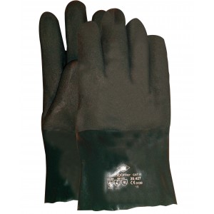 Handschoen PVC groen geruwd, lengte 270 mm Maat XL 