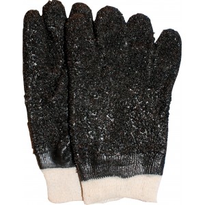 PVC handschoen grit zwart Maten 10 