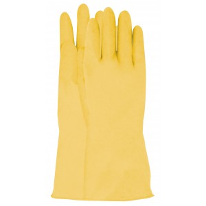 Huishoudhandschoen latex, geel Maat 9 Huishoudhandschoen latex, geel