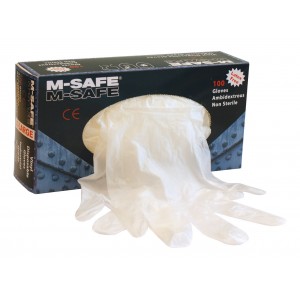 M-Safe vinyl onderzoekshandschoenen, naturel Maat 7 