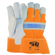 Nerflederen handschoen Hi-Viz oranje Maten 10 