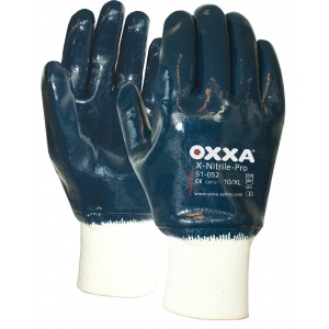 Oxxa X-Nitrile-Pro 51-052, met tricot manchet en gesloten rugzijde Maat 8 Oxxa X-Nitrile-Pro 51-052, met tricot manchet en gesloten rugzijde