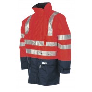 Sioen Siopor parka FR-AST 3073 Winseler, rood/marineblauw Maat L 