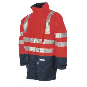 Sioen Siopor parka FR-AST 3073 Winseler, rood/marineblauw Maat L 