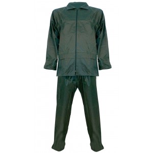 Regenpak polyester/PVC, 2-delig, groen Maat M 