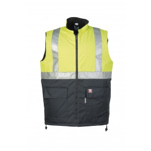 Sioen Siopor bodywarmer FR-AST 1666 Bravone, geel/blauw Maat M 