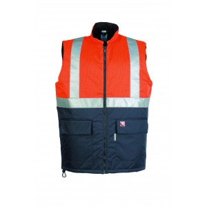 Sioen Siopor bodywarmer FR-AST 1666 Bravone, oranje/blauw Maat XXL 