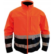 M-Wear softshell jack 1300, oranje/blauw Maat 3XL 
