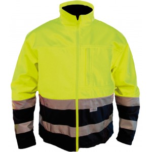 M-Wear softshell jack 1302, geel/blauw Maat XXL 