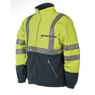Sioen fleece jas FR 496Z Rainier, geel/marineblauw Maat L 