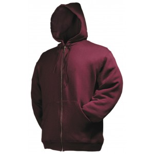 Fruit of the Loom hooded sweater met rits 62-034-0, bordeaux Maat XXL 