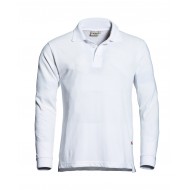 Santino poloshirt Matt, lange mouw, wit Maat L 