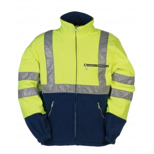 Sioen fleecejas 497Z Kingley, geel/blauw Maat XL 