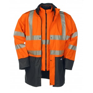Sioen Flexothane Classic winterregenparka 6833 Marianis, oranje/blauw Maat S 