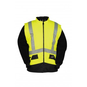 Sioen Flexothane Essential bodywarmer 9451 Etretat, met afritsbare mouwen, geel/blauw Maat M 