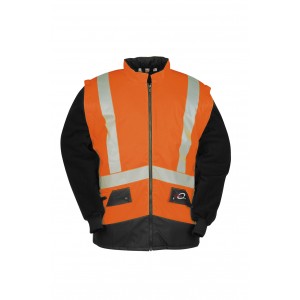 Sioen Flexothane Essential bodywarmer 9451 Etretat, met afritsbare mouwen, oranje/blauw Maat L 
