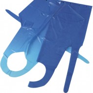 Werkschort van polyethyleen, 150x80 cm, 90µ, à 50 st., blauw   