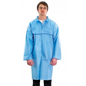 Microgard 1500 laboratoriumjas (WH15-B-00-204-03), lengte 130 cm, blauw Maat XL 