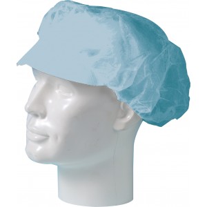 Baret polypropyleen model haarnet met klep blauw   blauw