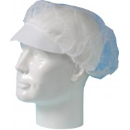 Baret polypropyleen model haarnet met klep wit   wit