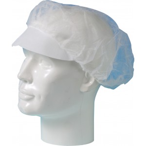 Baret polypropyleen model haarnet met klep wit   wit