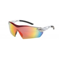 MSA veiligheidsbril Racers, in meer kleuren spiegelende lens met zilverrood montuur (10104618)   