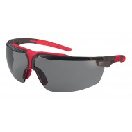 uvex veiligheidsbril i-3 9190-286, grafiet/rood montuur, grijze lens, UV 5-2.5 supravision NCH   