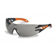 uvex veiligheidsbril pheos 9192-245, zwart/oranje montuur, grijze lens, UV 5-2.5 supravision HC-AF   