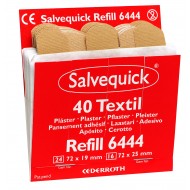 Salvequick Textielpleisters (6444), 40 pleisters (24 st. 72 x 19 mm en 16 st. 72 x 25 mm), à 6 navullingen   