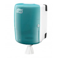 Tork dispenser wiper combi roll W2, wit/turkoois (653000)   
